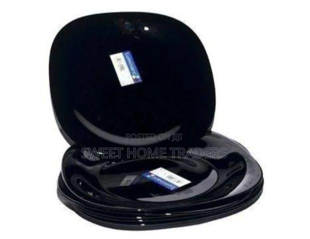 Set of 6 Luminarc Quadra Black Plates 