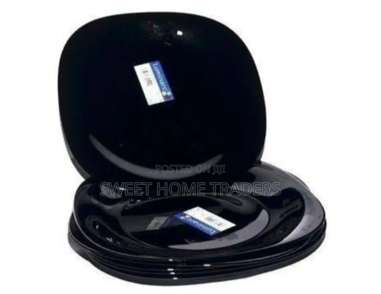 Set of 6 Luminarc Quadra Black Plates