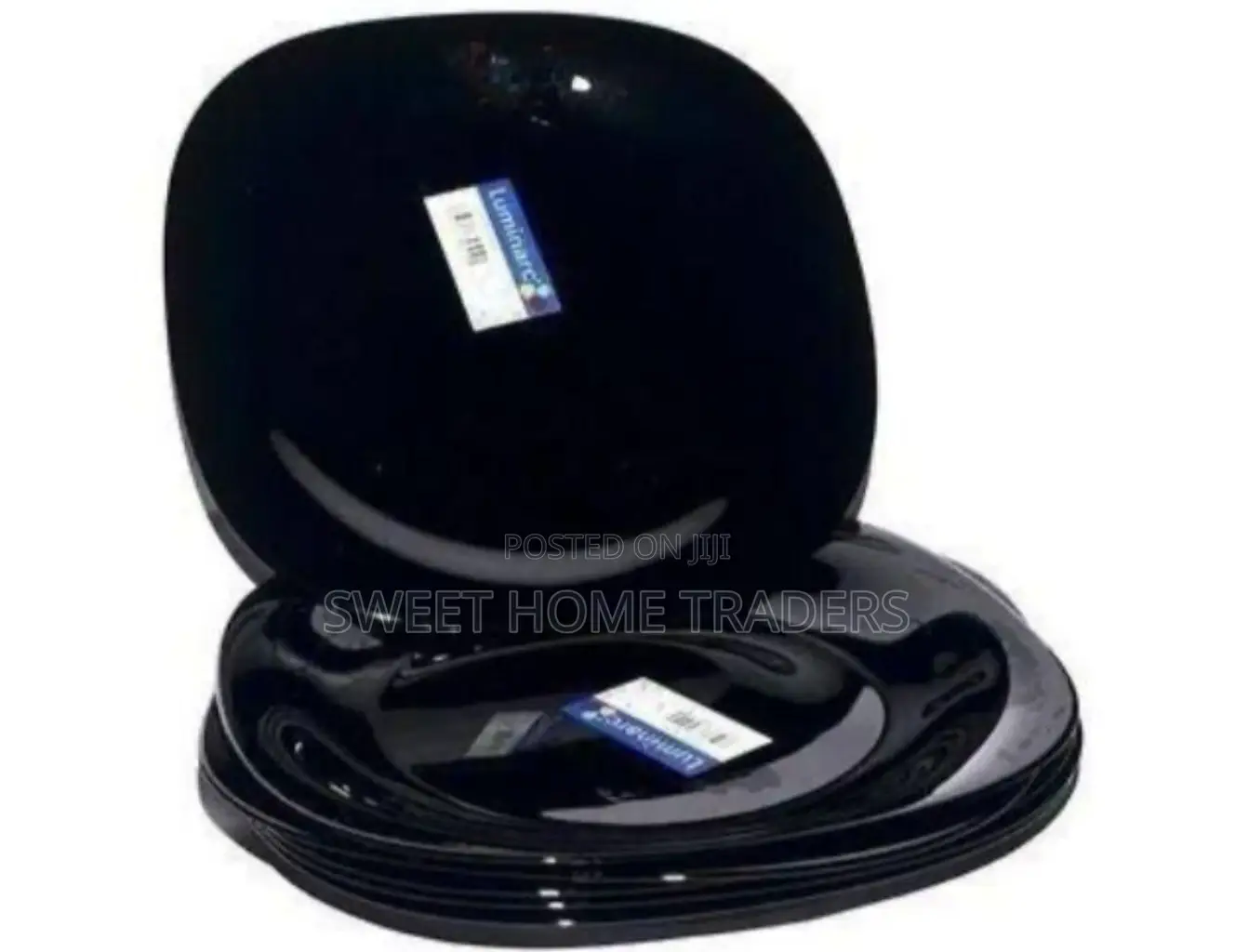 Set of 6 Luminarc Quadra Black Plates,