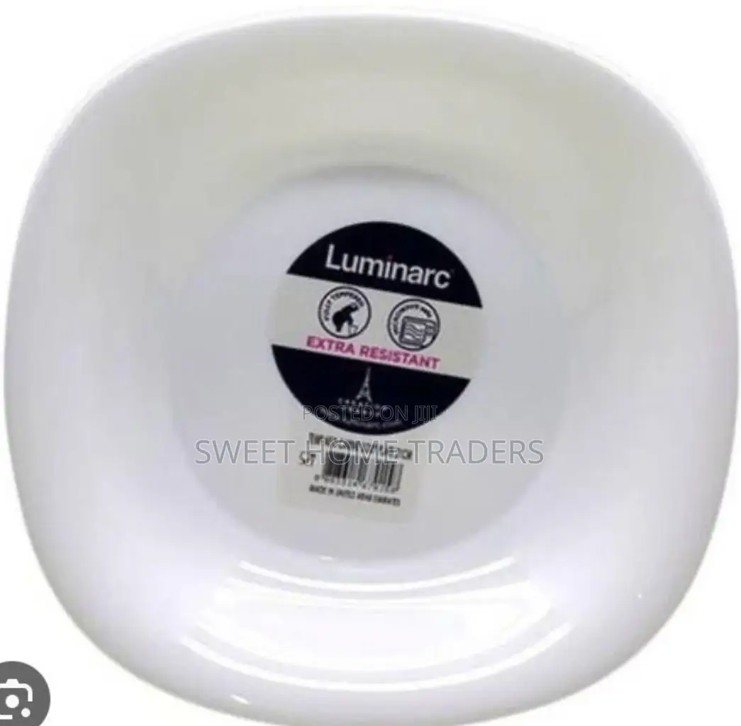 Set of 6 Luminarc Quadra White Plates