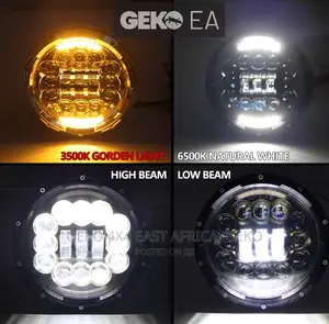 7 Inch 90W Projector LED Headlight, Pair, DRL + Turn Signal
