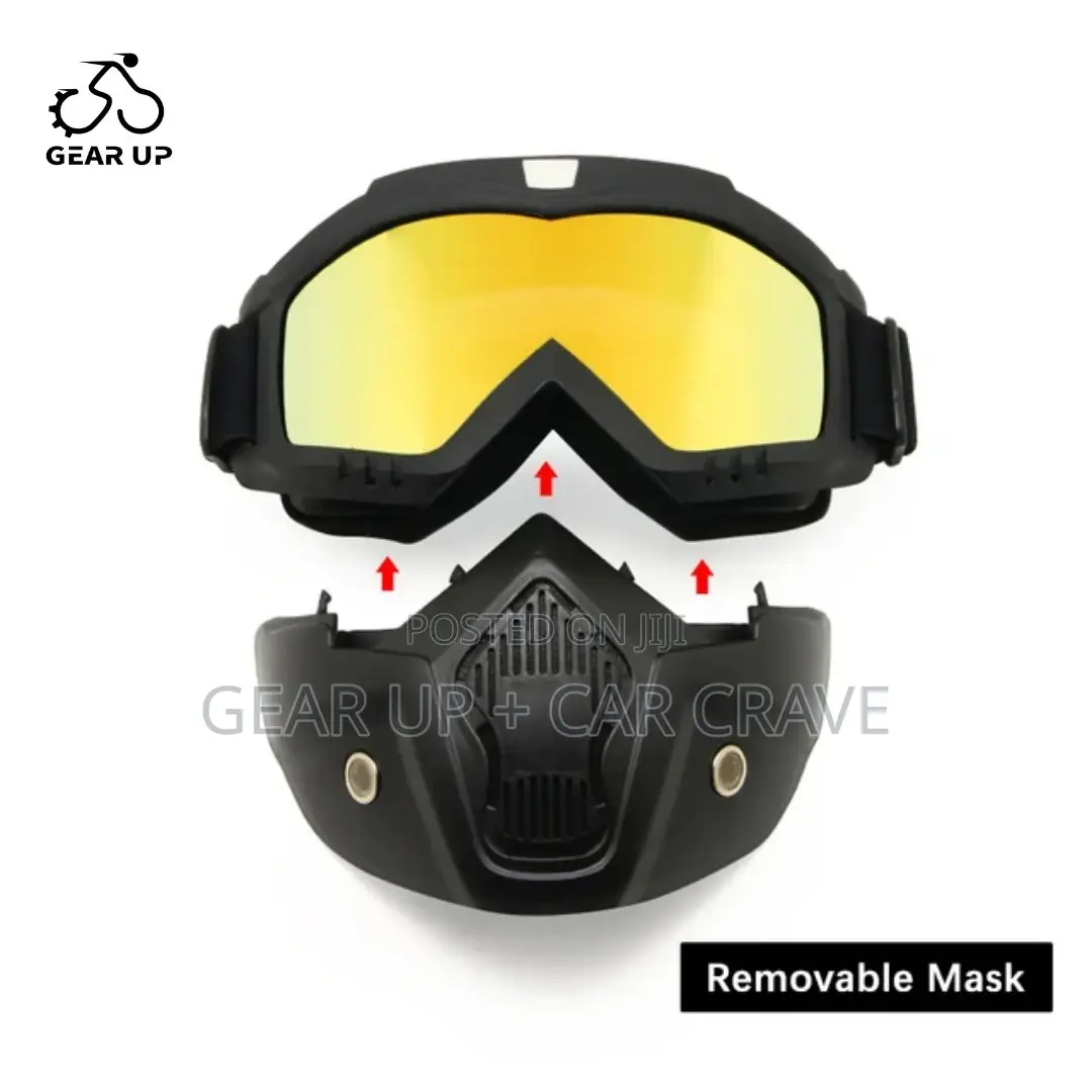 Motorbike Rider Face Mask Goggles Detachable