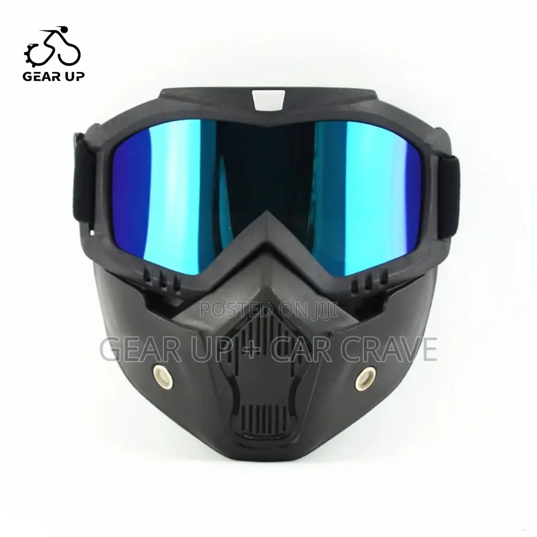 Motorbike Rider Face Mask Goggles Detachable