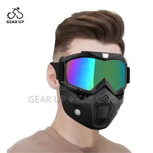 Motorbike Rider Face Mask Goggles Detachable