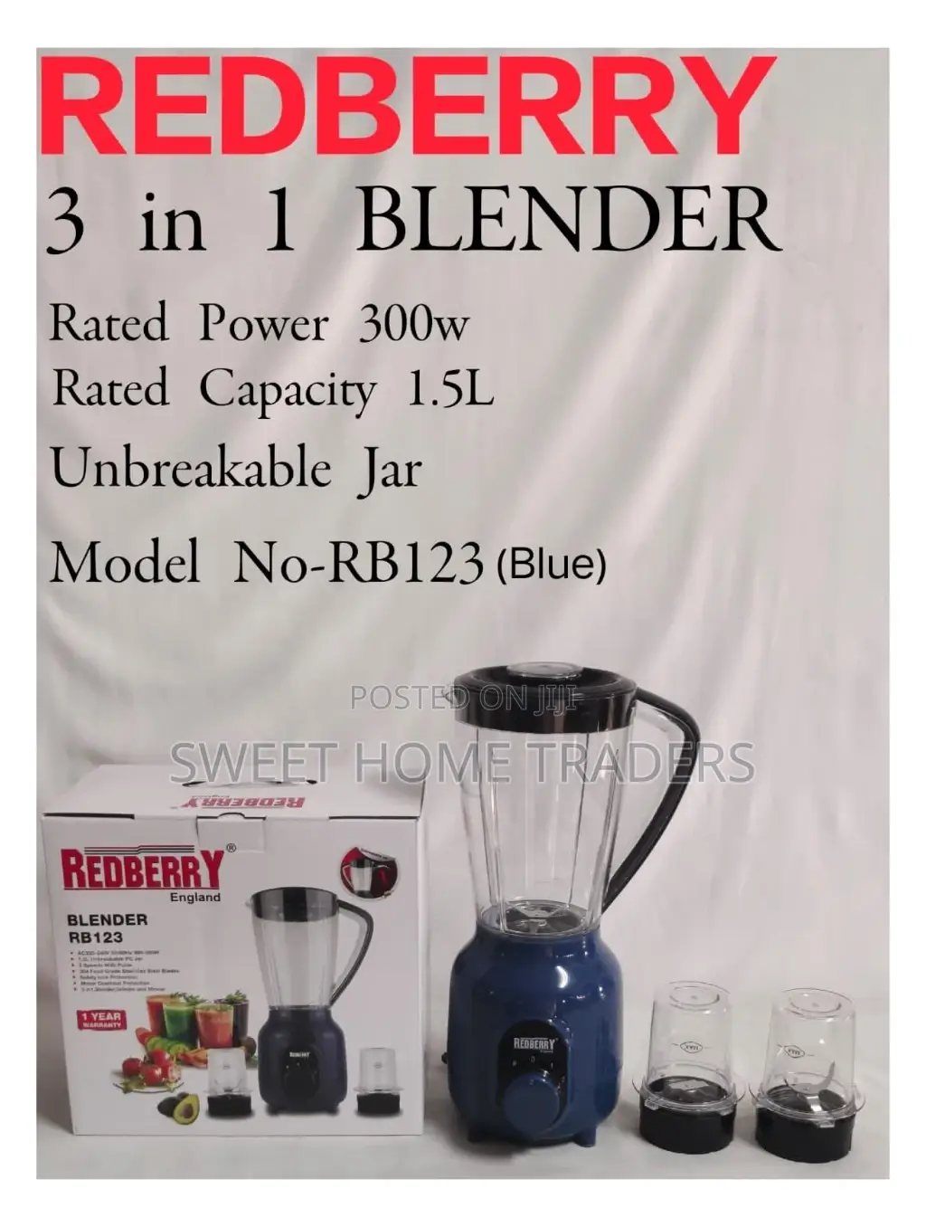 3 in 1 Redberry Blender 