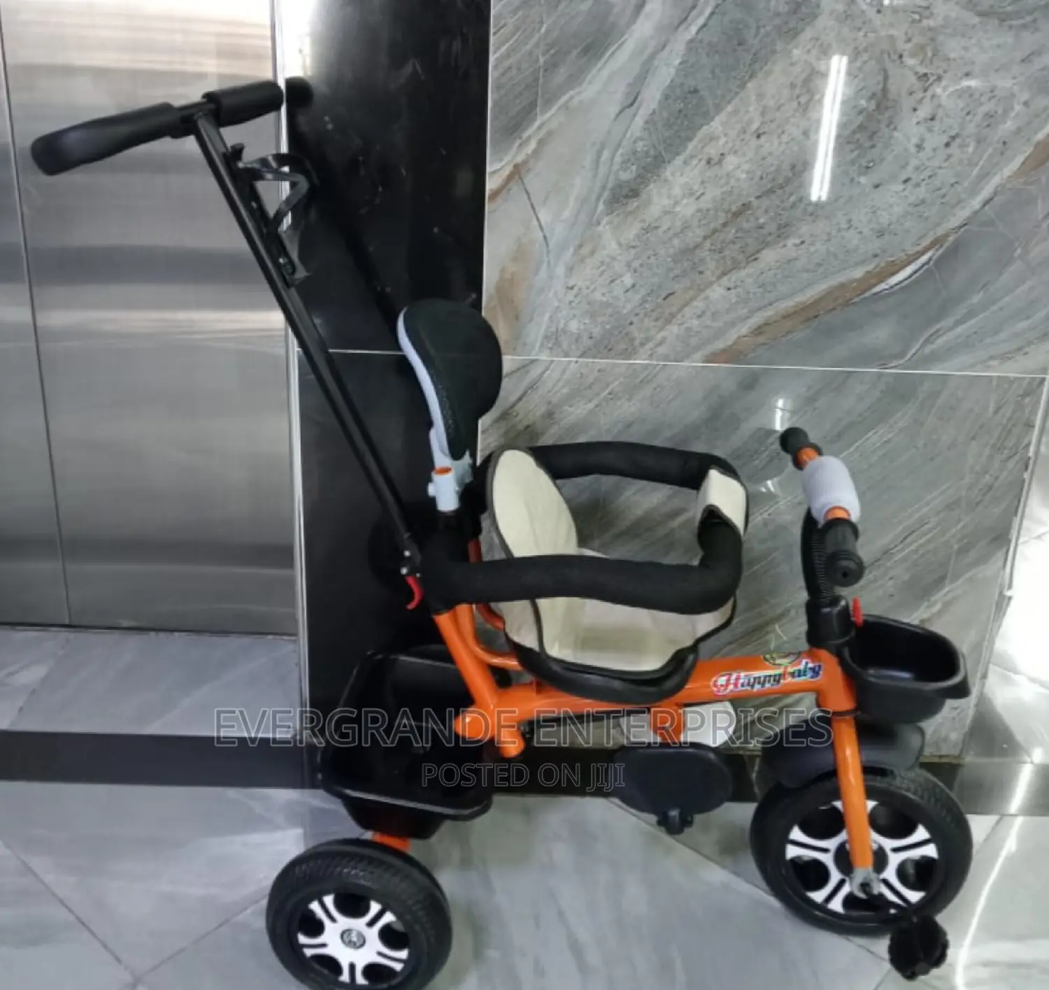 Tricycle With Protective Side Bar, Push Handle
