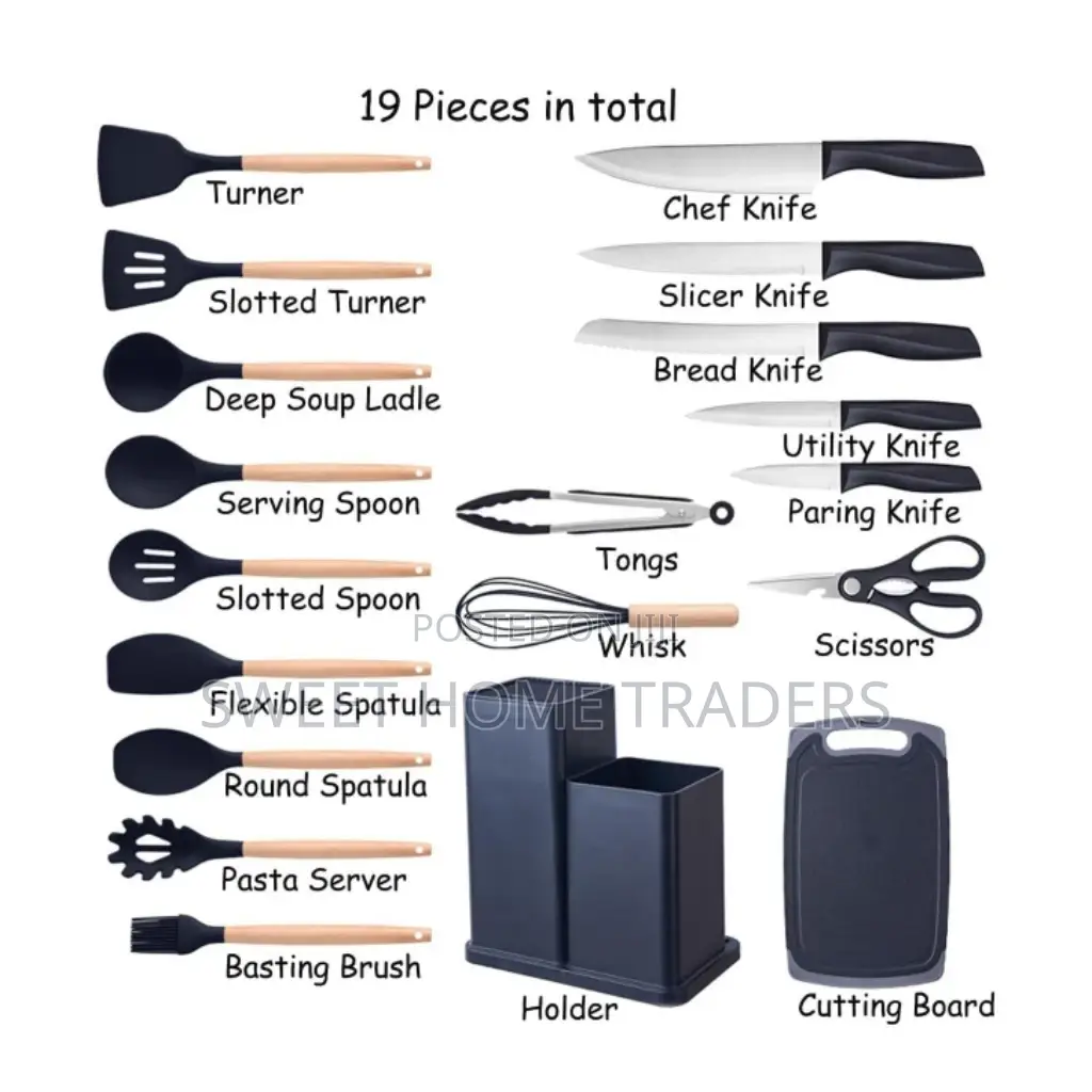 19PCS Silicone Kitchen Utensils 