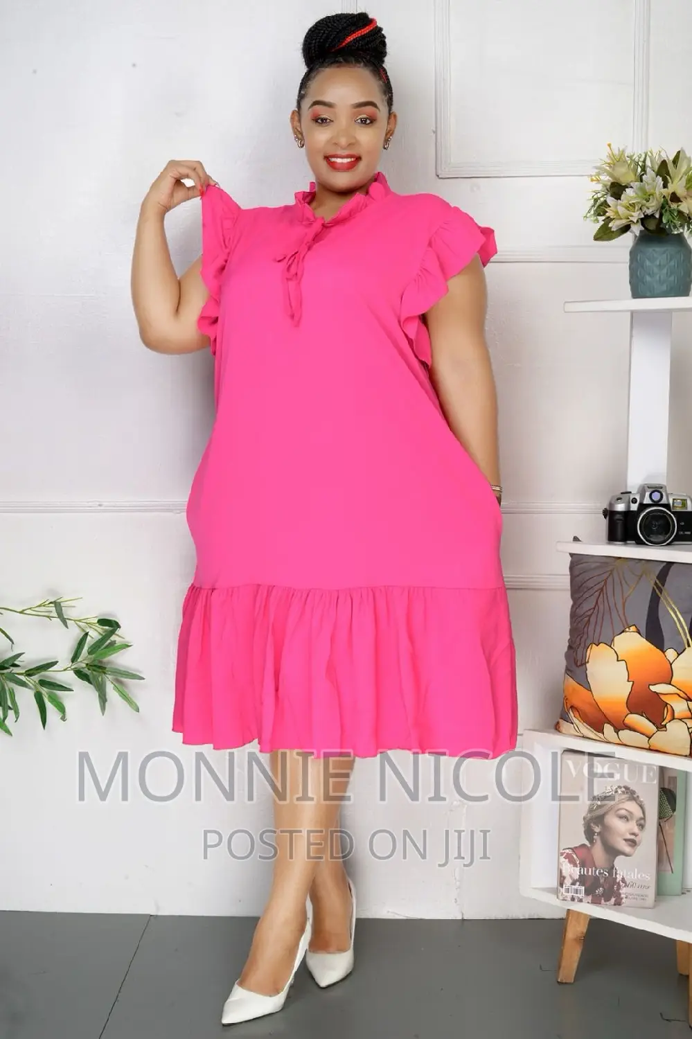 Hot Pink Shift Dress/Maternity Dress/Pregnant Friendly