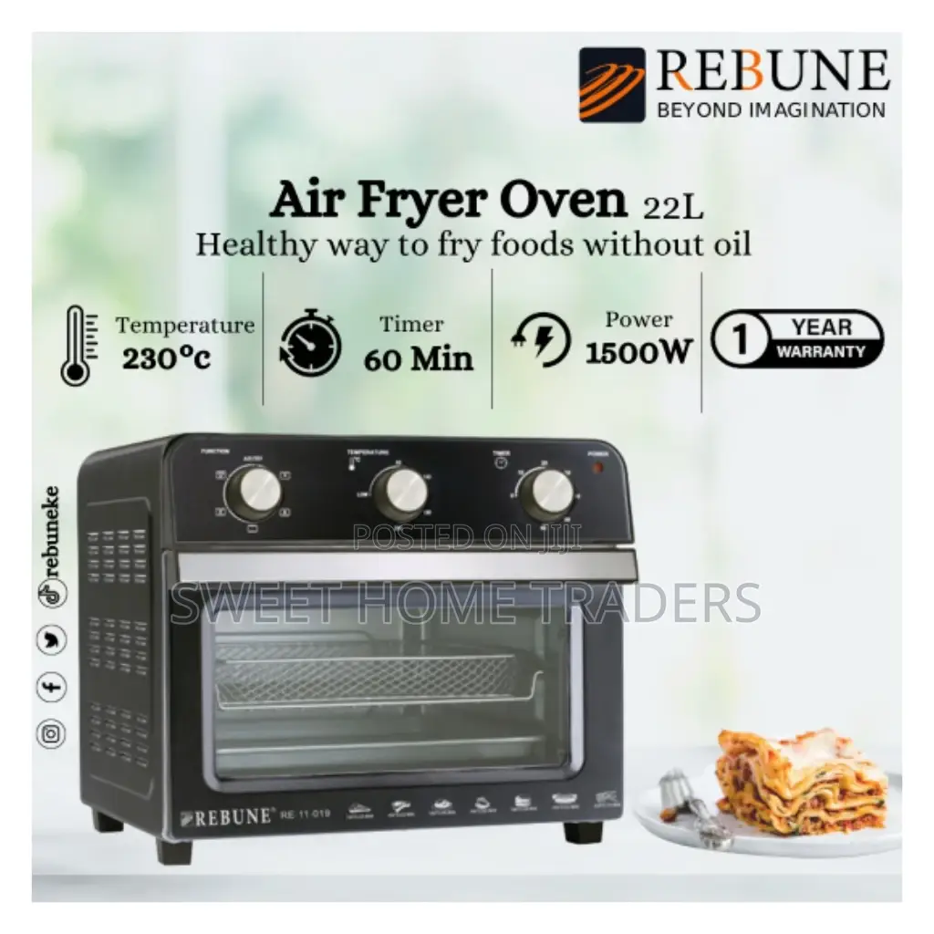 Rebune Air Fryer Oven, 22L With Rotisserie Function
