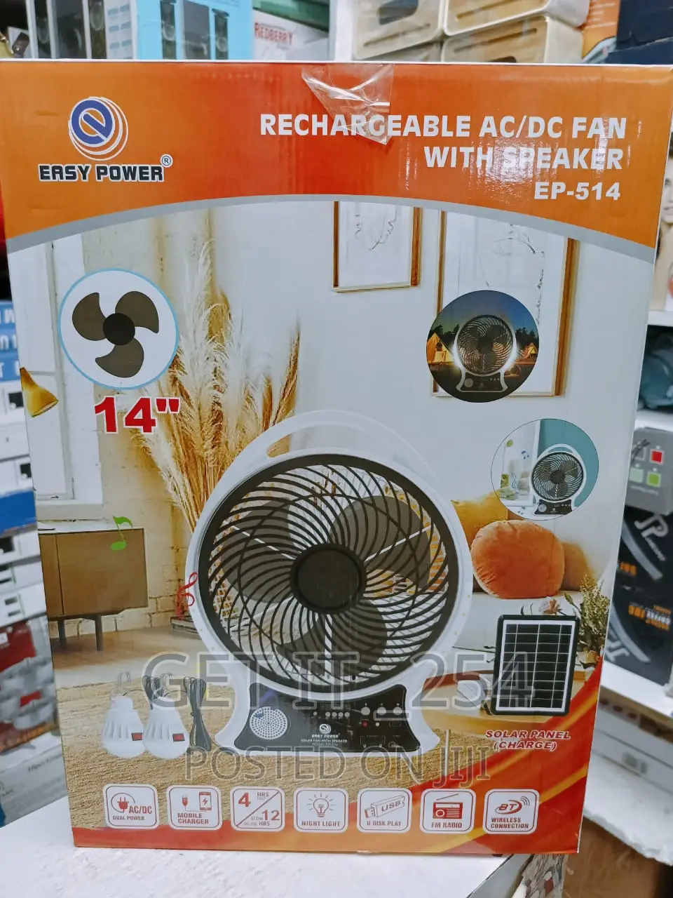 *Rechargeable Ac/Dc Fan With Speaker