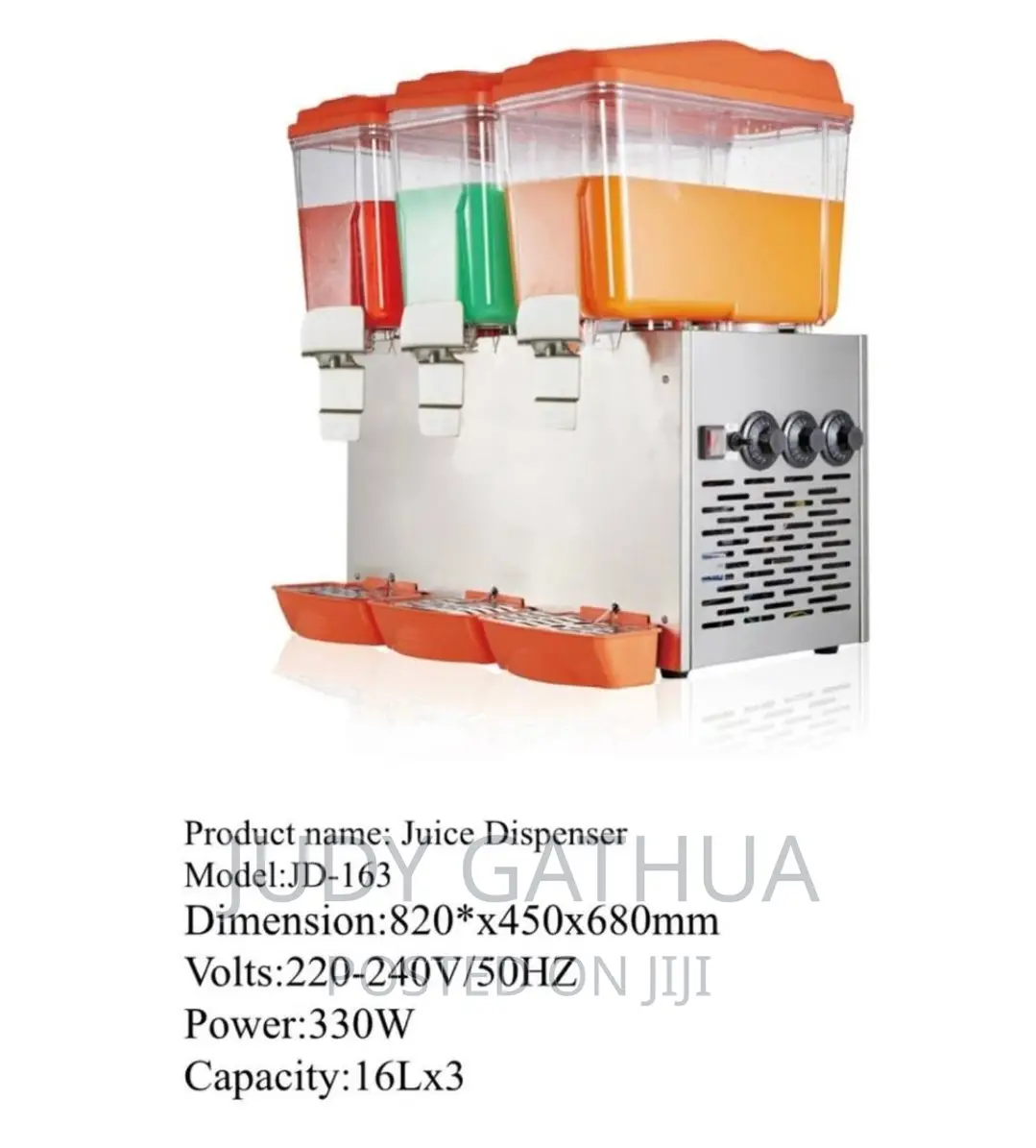 16ltr 3 Colum Juice Dispenser