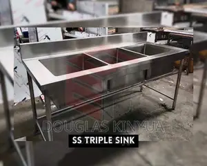 Stainless Steel Triple Washing Sink).