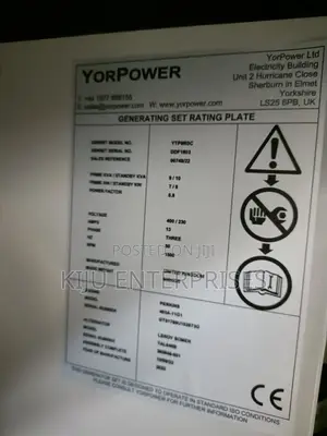 Yor Power Generator Available 9/10kva