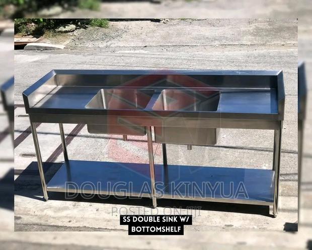 Stainless Steel Sink With Bottom Shelf. - main view