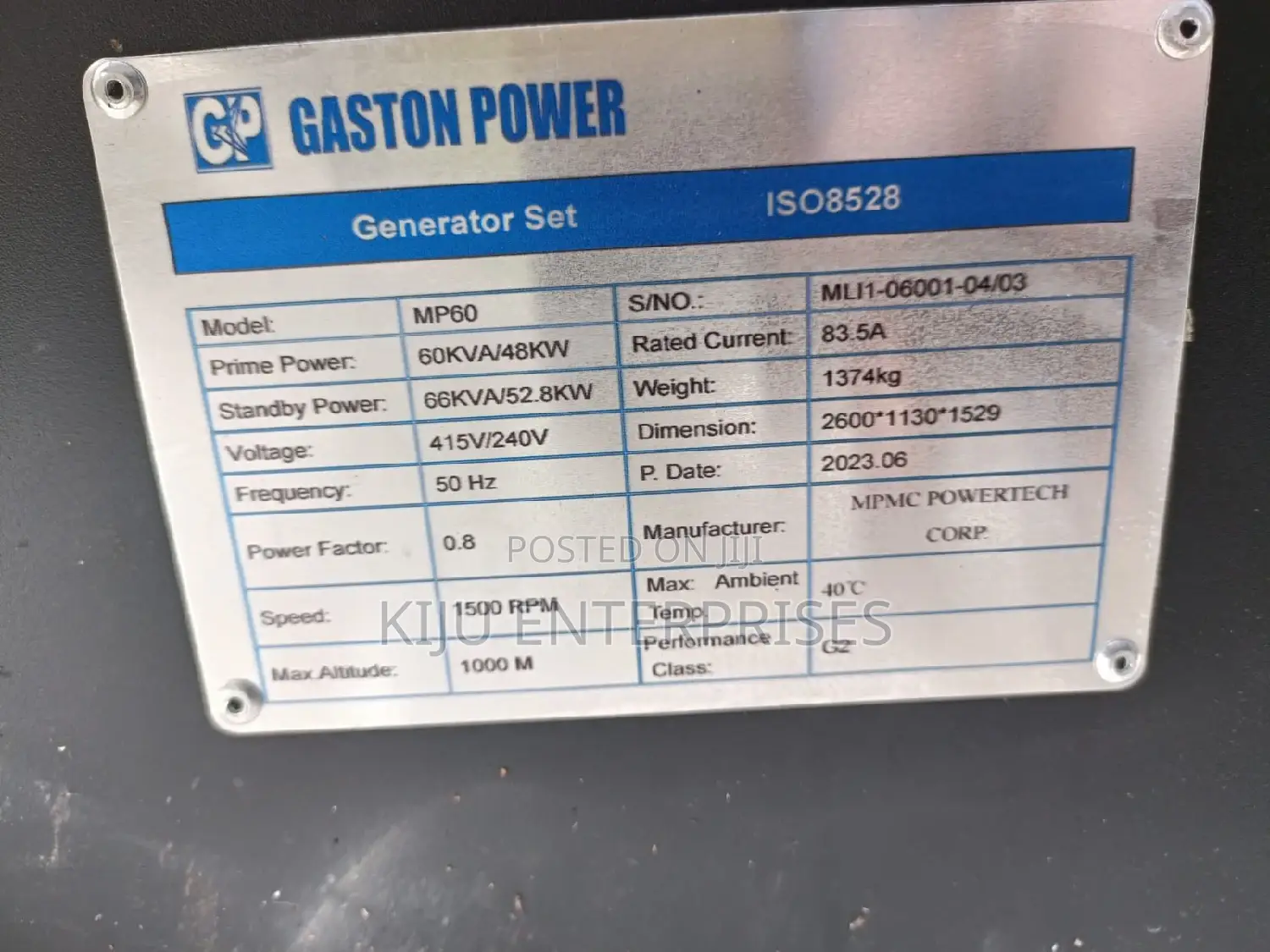 66kva Yor Power Generator Available Now