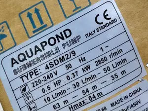 DEEP WELL AQUAPOND Submersible Water Pump 64M 0.5 Hp