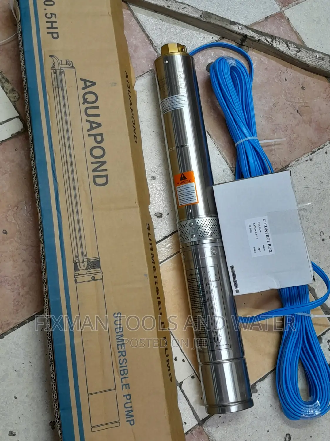 DEEP WELL AQUAPOND Submersible Water Pump 64M 0.5 Hp