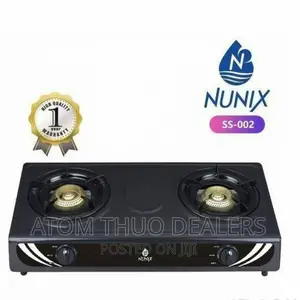 Black Nunix Auto Ignition Table Top 2 Burner Ss-002