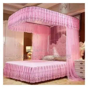 2 Stand Mosquito Net With Sliding Rails Pink