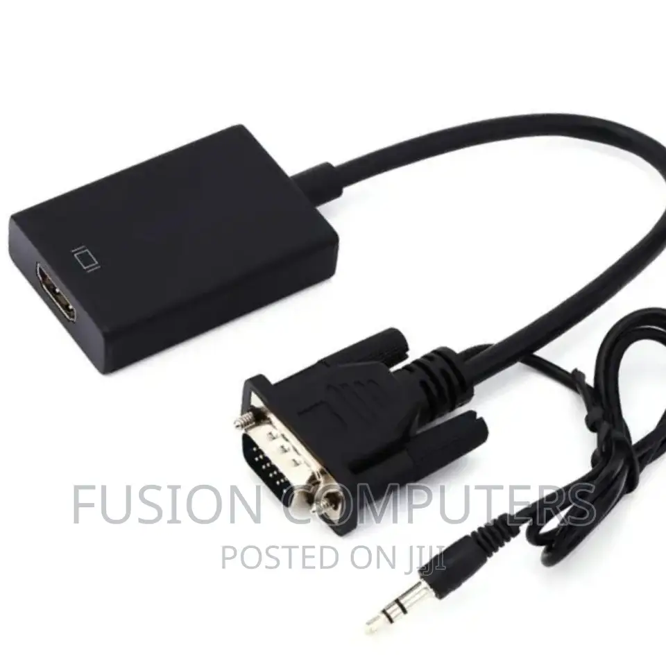 VGA to HDMI Converter With Female Micro USB and Audio Port.