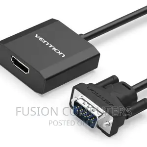 VGA to HDMI Converter With Female Micro USB and Audio Port.