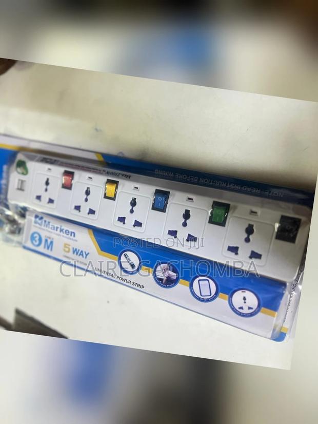 New 5 Way Extension Marken With 2 USB Ports - main view