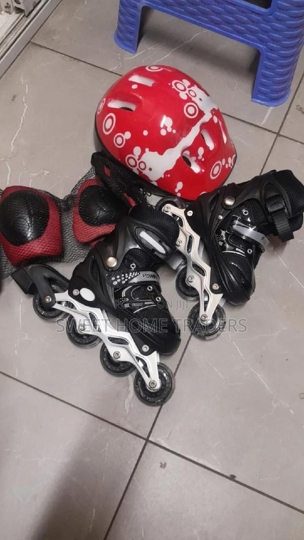 Skating Shoe With Helmet and Protective Guards - main view