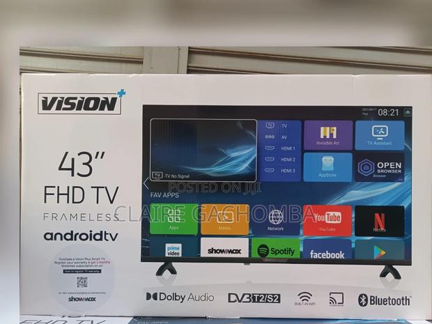 Vision Plus 43"FHD Frameless Android OS Smart Tv Black - thumbnail 3