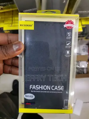 Richboss Samsung A35 Leather Flip Cover Case Black