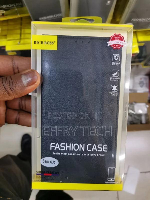 Richboss Samsung A35 Leather Flip Cover Case Black