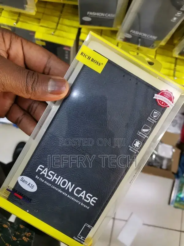Richboss Samsung A35 Leather Flip Cover Case Black