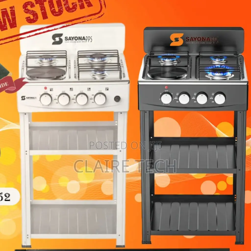 New Black/White 3+1sayona Cooker With It's Shelves