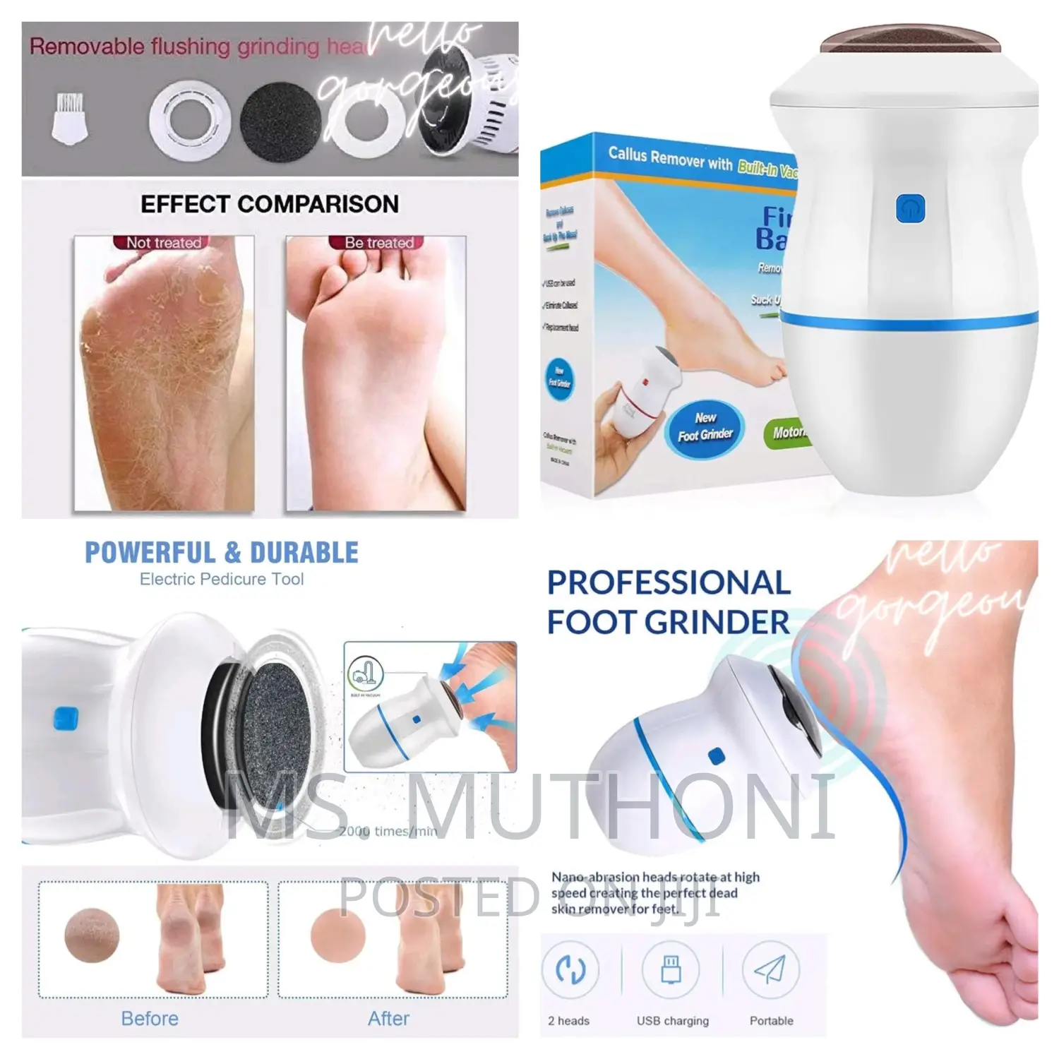 Find Back Rechargeable Callus Remover