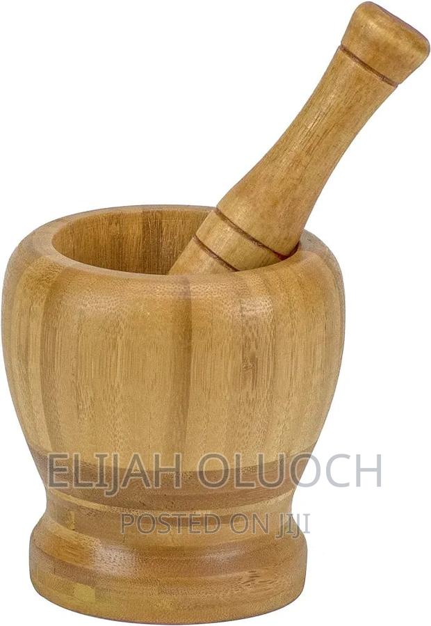Premium Bamboo Mortar and Pestle Set - thumbnail 3