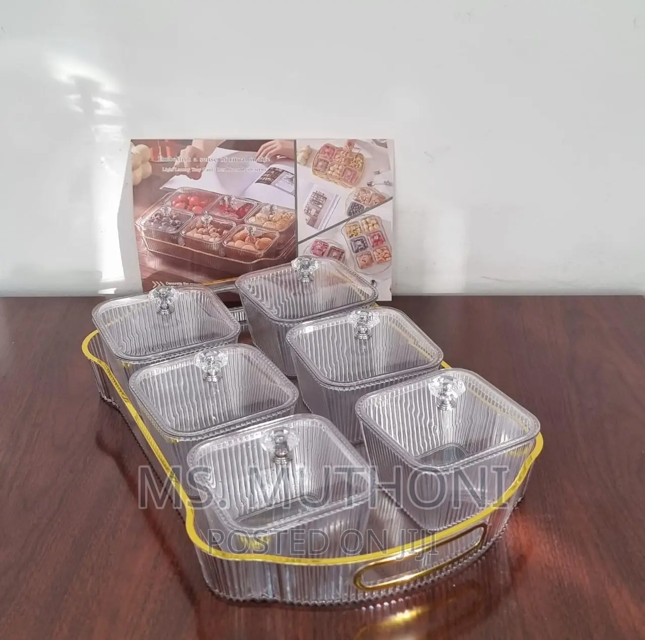 40x25cm Acrylic Tray + 6pcs 420ml Candy Boxes