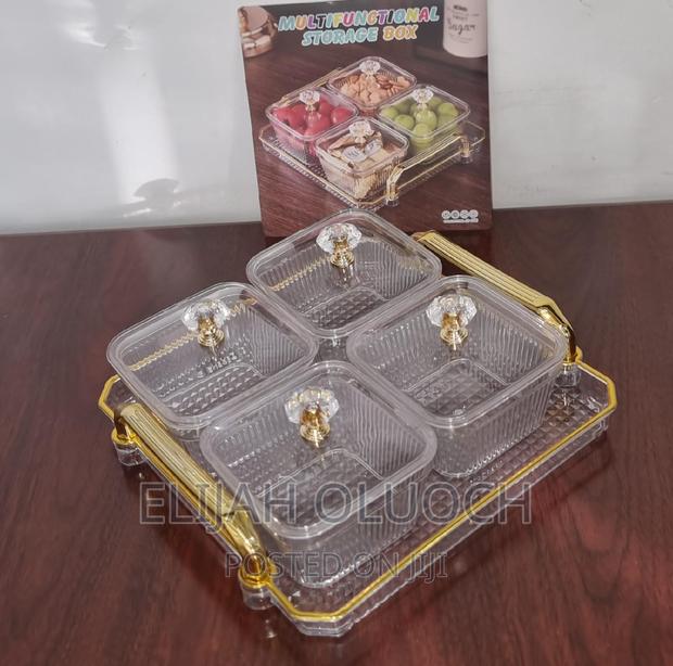 22x22 Cm Acrylic Tray + 4 PCS 300ml Storage Boxes - thumbnail 3
