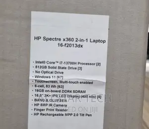 New Laptop HP Spectre X360 16GB Intel Core I7 SSD 512GB
