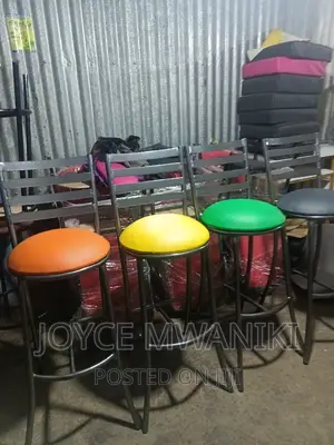 High Stools Flat Chairs, Powder Coated.