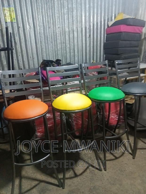 High Stools Flat Chairs, Powder Coated.
