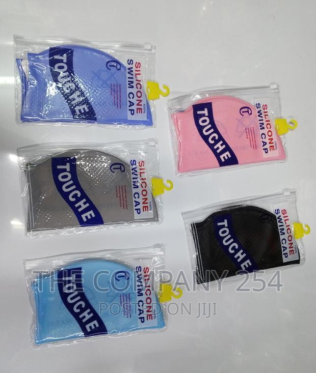 Swim Caps Silicone Material Accessible in Blue, - main view