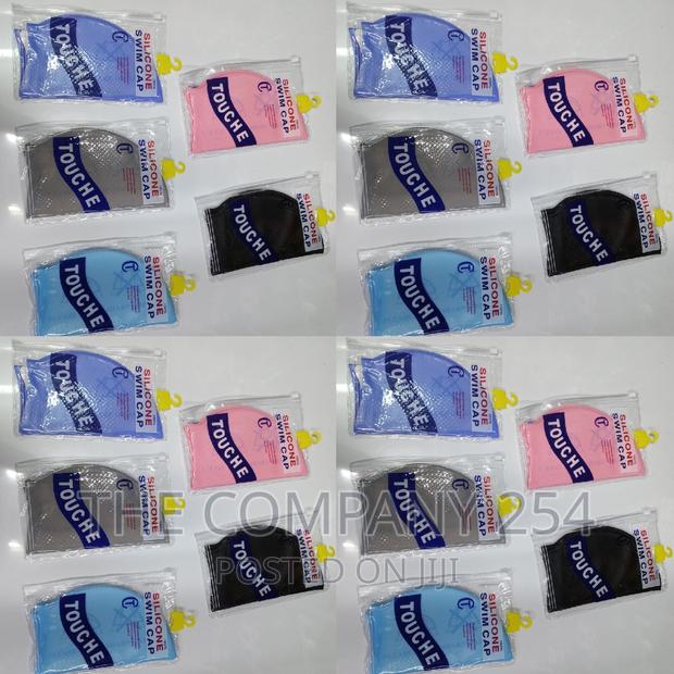 Swim Caps Silicone Material Accessible in Blue, - thumbnail 3