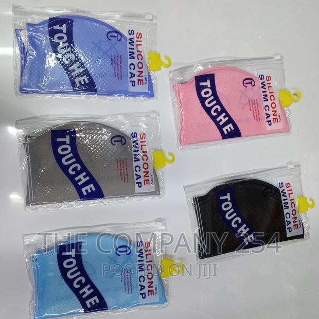 Swim Caps Silicone Material Accessible in Blue, - thumbnail 4