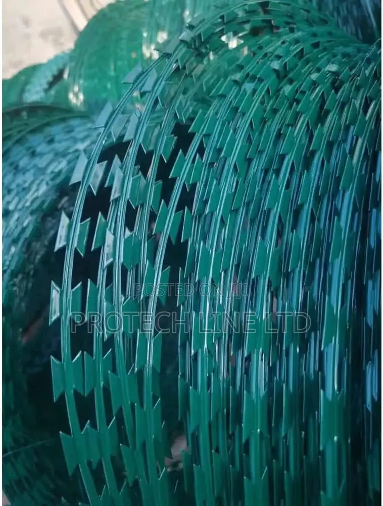 Green Coated Galvanized Razor Wire