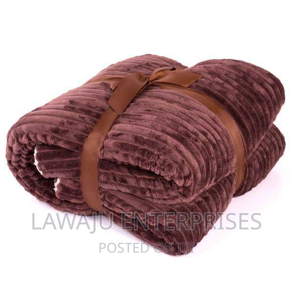 Brown Heavy Sherpa Flannel Blanket - main view