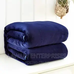 Navy Blue Fleece Throw Blanket