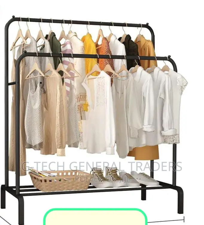 Clothe Rack! Generic Double Pole Clothe Hanger and Shoe Rack