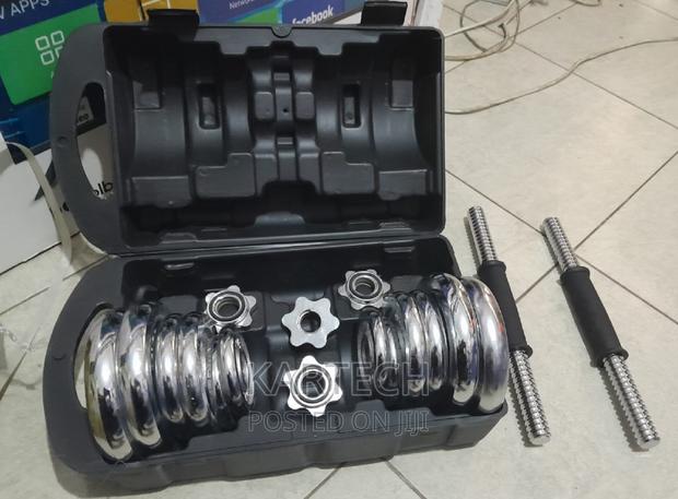 20kg Adjustable Chrome Cast Dumbbell Set - main view