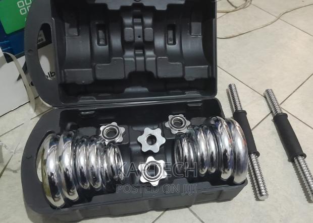 Dumbbells Adjustable Chrome Cast 20kgs Set
