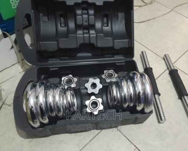 20kgs CHROME Adjustable Dumbbell Set, - main view