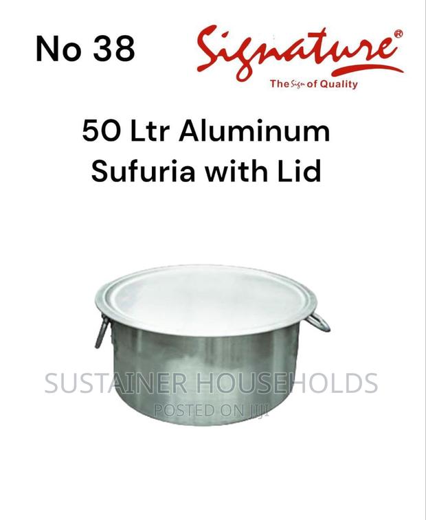 *50 LTR (No.38) Aluminum Sufuria With Lid and Handles*